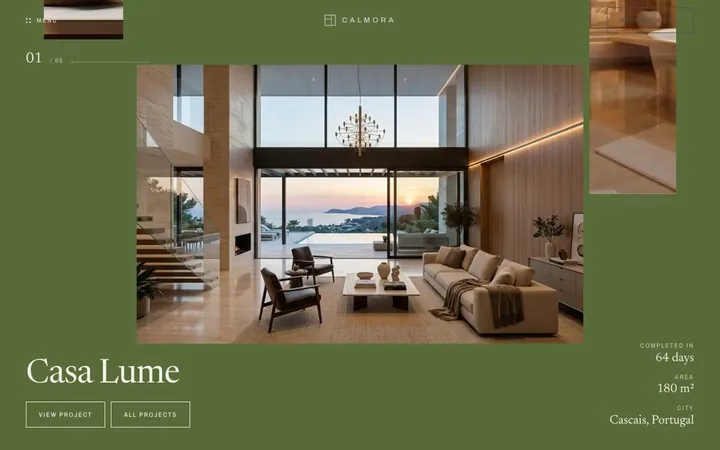 CALMORAの完成例:住宅インテリア設計事務所のサイト