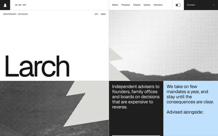 LARCHWELLの完成例：コンサルティング・専門サービスのサイト
