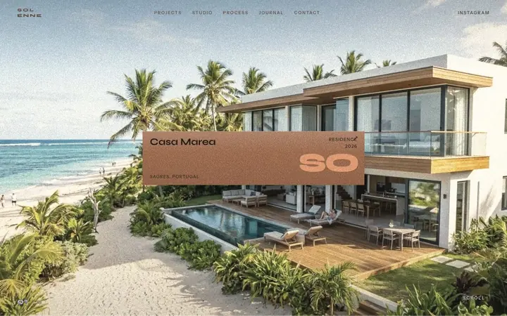 SOLENNEの完成例:海辺の建築事務所のサイト